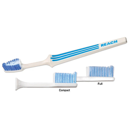 Reach Advanced Design Toothbrush - Adult Soft Compact 72/Pk. Raised rubber
