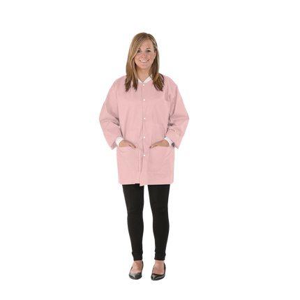 SafeWear Disposable Hipster Jacket, Extra Large, Pretty Pink, 12/Pk, 8102-D
