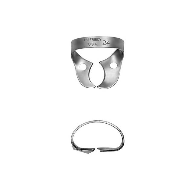 Rubber Dam Clamp, # 24, Upper Right & Lower Left Molars, Satin Steel, 1/Pk, RDCM24