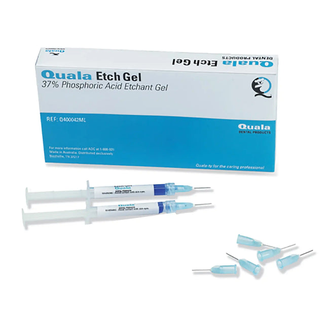 Quala - Etch Gel Jumbo Kit - 2 x 30 mL Syringes, 50 tips, Three 3 mL Empty Syringes, 1 Connector