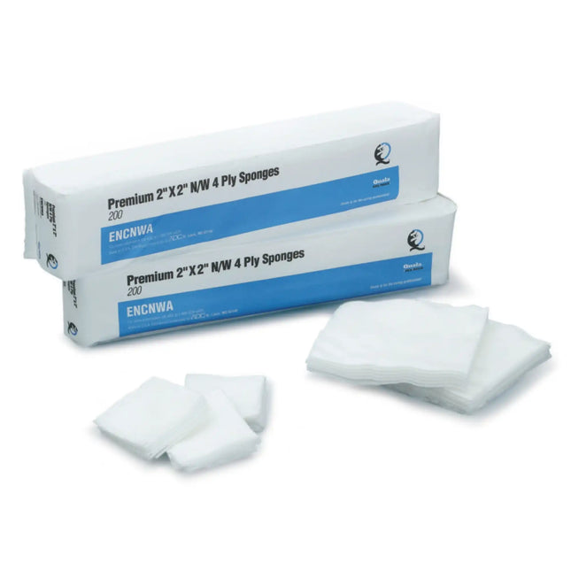 Quala - Non-Woven Sponges, 2" x 2", 4-Ply, Non-Sterile, 200/pkg, 25 pkg