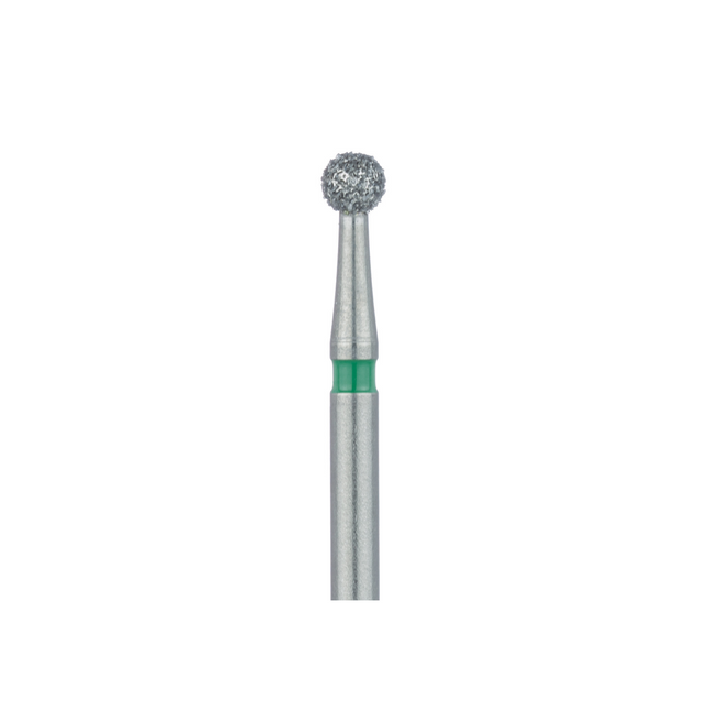 Meisinger Multi-Use Diamond Burs, FG, Round, # 801G, 2.1 mm, Coarse, Green, 5/Pk, 801G-021-FG