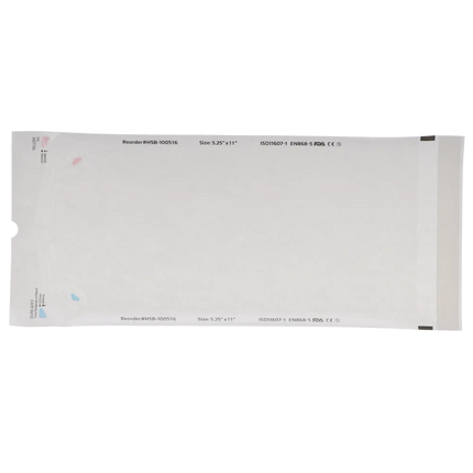 HSB - 5.25"?x?11" - Paper/Clear Film Self-Sealing Sterilization Pouch 200/Bx