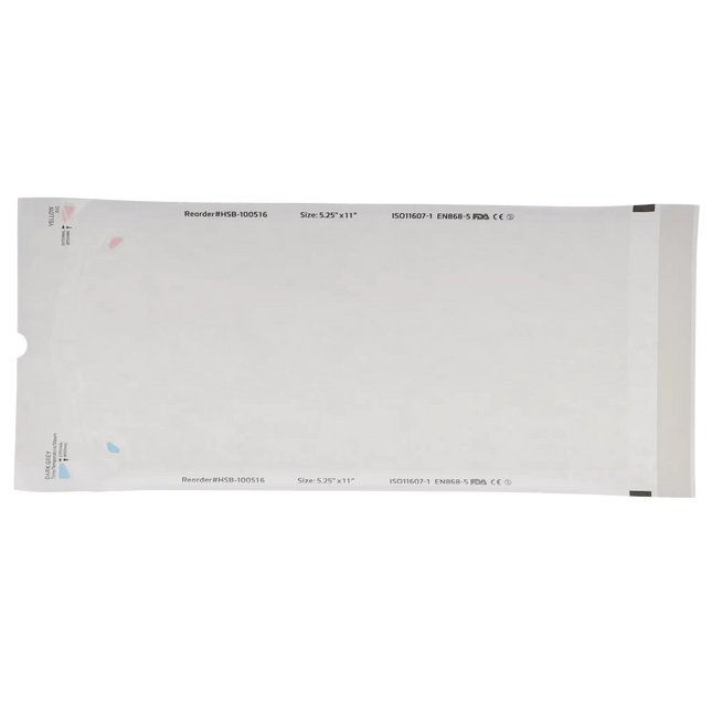HSB - 5.25"?x?11" - Paper/Clear Film Self-Sealing Sterilization Pouch 200/Bx