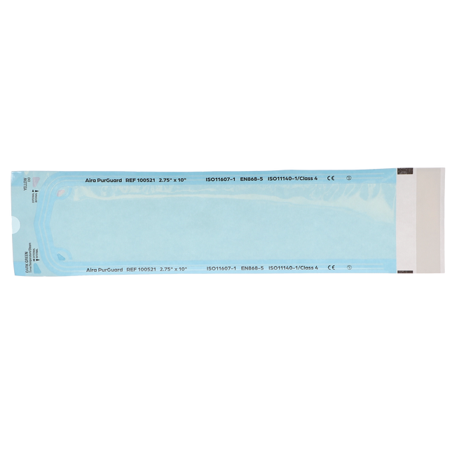 HSB - 2.75"?x?10" - Paper/Blue Film Self-Sealing Sterilization Pouch 200/Bx