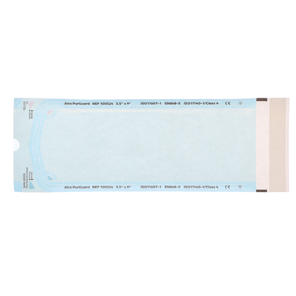 HSB - 3.50"?x?9" - Paper/Blue Film Self-Sealing Sterilization Pouch 200/Bx