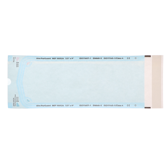 HSB - 3.50"?x?9" - Paper/Blue Film Self-Sealing Sterilization Pouch 200/Bx