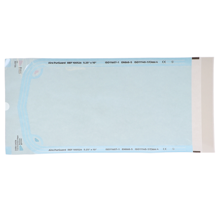HSB - 5.25"?x?10" - Paper/Blue Film Self-Sealing Sterilization Pouch 200/Bx