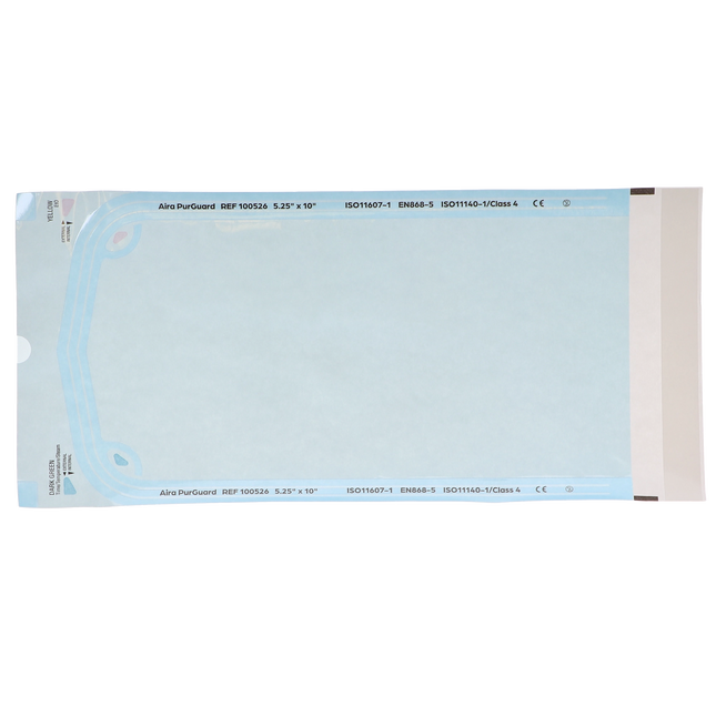 HSB - 5.25"?x?10" - Paper/Blue Film Self-Sealing Sterilization Pouch 200/Bx