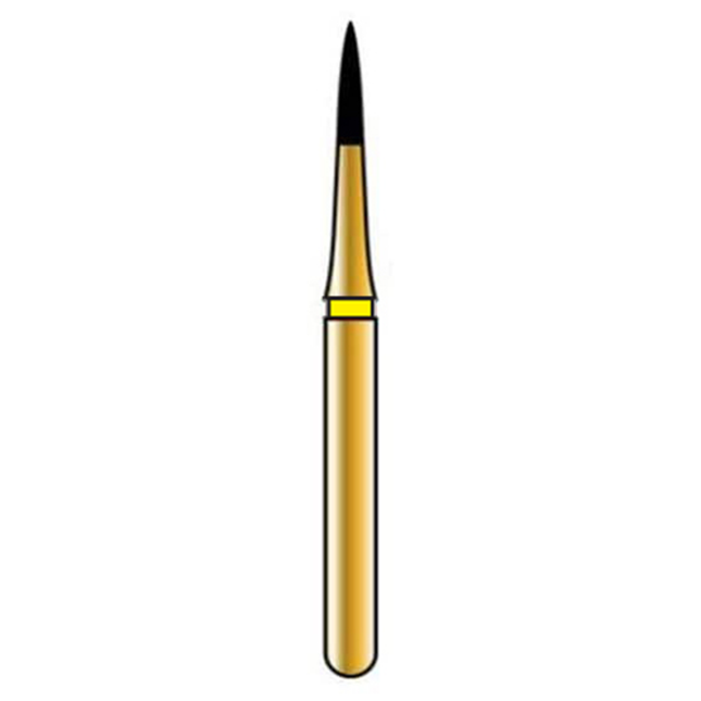 Alpen Multi-Use Diamond Burs, FG, Esthetic Finishing, # 133, 1.0 mm, Extra Fine, Yellow, 5/Pk, 60032683