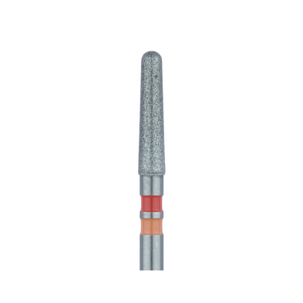 Zirconia Diamond Bur, FG, Tapered Round End Cylinder, # 850, 1.8 mm, Fine, Red, 5/Pk, Z850F-018-FG
