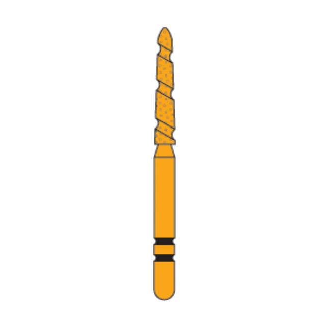 Two Striper TS2000 Gold-Plated Diamond Burs, FG, Curettage, 2007.9GC, 1.6 mm, Coarse, Green, 5/Pk, 2000079