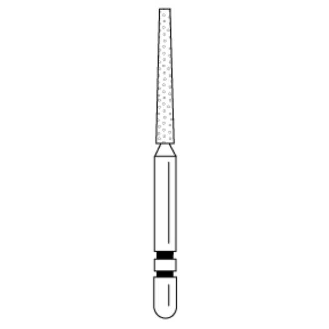Two Striper Diamond Burs, FG, Flat-End Taper, 721.10, 1.3 mm, Fine, Red, 5/Pk, 2015386