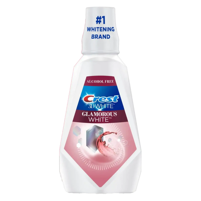 P&G - Crest 3D White Glamorous White Mouthwash, 946mL (32 fl. oz.), Fresh Mint flavor, 4/cs (Old #s 80338919, 80342119, 80293578)