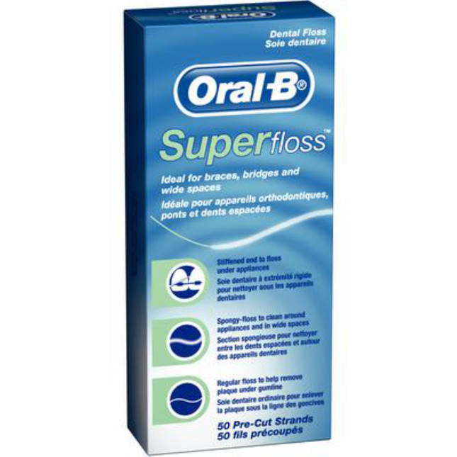 P&G - Super Floss, Office Pack, Mint, Pre-Measured Strands, 50/bx, 24 bx/cs (Old part #84855870)