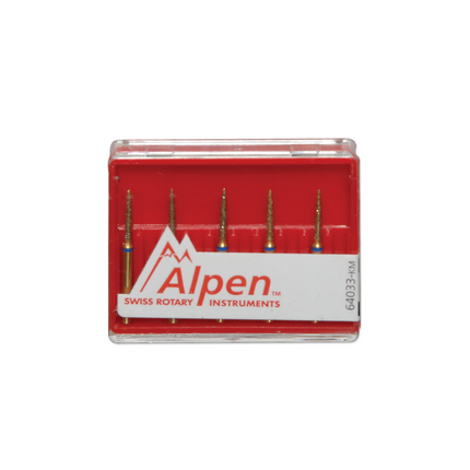 Alpen Multilayer Diamond Burs, FG, Esthetic Finishing, # 133, 1.0 mm, Fine, Red, 5/Pk, 60032681
