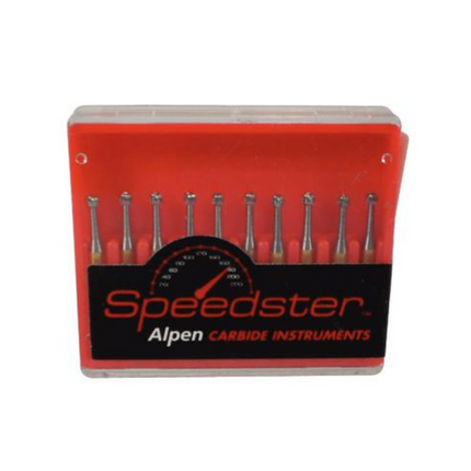 Alpen Speedster Metal Cutter Carbide Burs, FG, Cross Cut Fissure, # 557G, 1.0 mm, 10/Pk, R40557GSS
