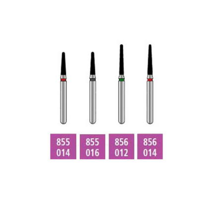 Alpen x1 Sterile Single-Use Diamond Burs, FG, Round End Taper, # 856, 1.4 mm, Medium, Gray, 25/Pk, X856M014