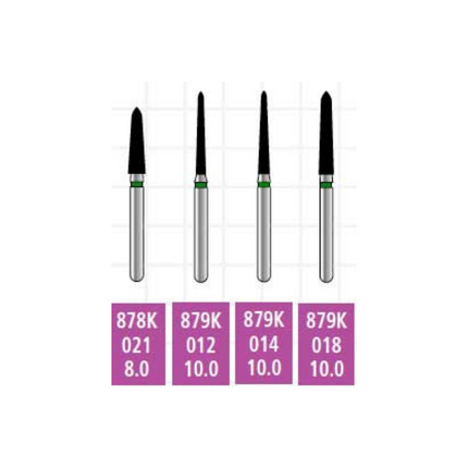 Alpen x1 Sterile Single-Use Diamond Burs, FG, Round End Cylinder, # 881S, 1.2 mm, Super Coarse, Black, 25/Pk, X881SC012