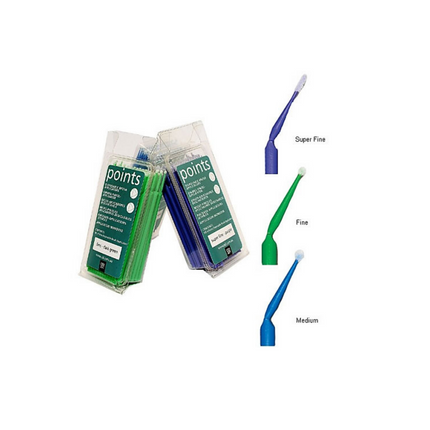 Points Disposable Brush Applicators, Fine, Dark Green, 400/Pk