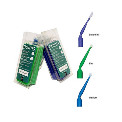 Points Disposable Brush Applicators, Medium, Light Blue, 400/Pk