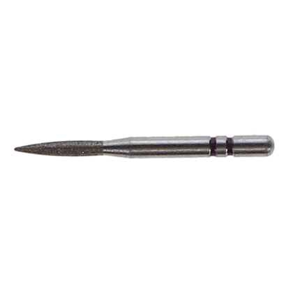 Two Striper MFS Finishing Diamond Burs, FG, Flame, # 265, 1.2 mm, Micro Fine 1, Purple, 5/Pk