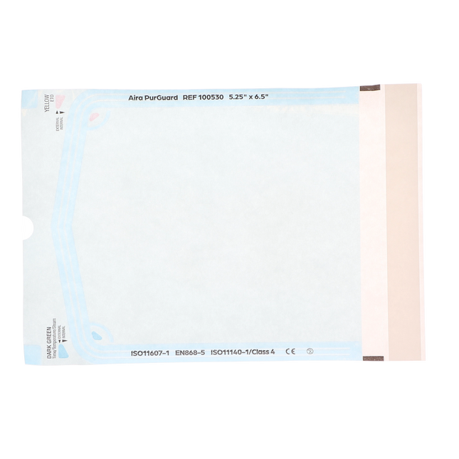 HSB - 5.25"?x?6.5" - Paper/Blue Film Self-Sealing Sterilization Pouch 200/Bx