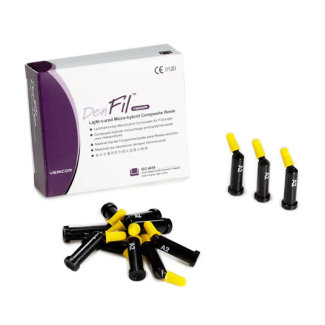 Vericom - DenFil Capsule Refill A2, Light-Cured Restorative Micro Hybrid Composite Resin (DF205-RA22)
