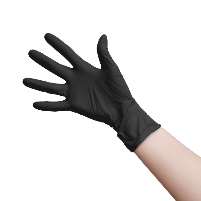 Adenna Phantom Latex Exam Gloves Medium, Black Color, PF, PHM915