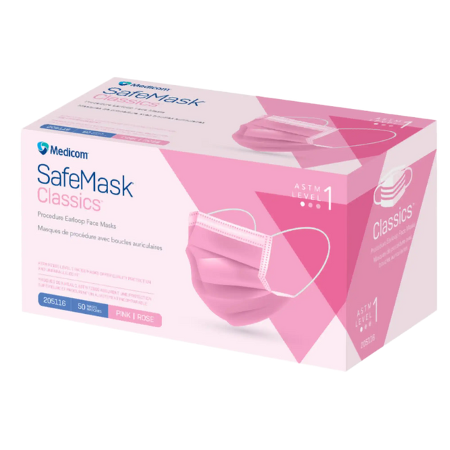 Medicom - SafeMask Classics Earloop Masks L1 50/Box Pink