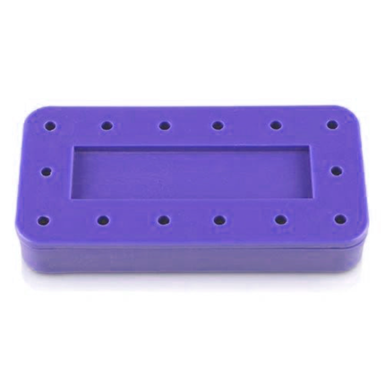 Plasdent - Rectangular Bur Block - Spectrum Purple, 14 Burs Capacity. Magnetic