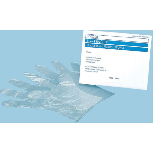 Plasdent - Overgloves - Clear Plactic, Large, Box of 100