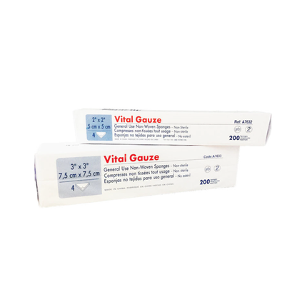 Vital gauze, Non woven, NS sponge, 3x3, 2000/pk