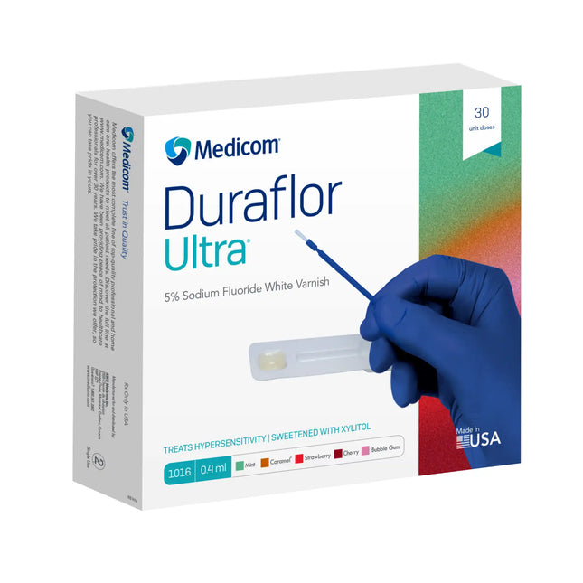 Medicom - Duraflor Ultra 5% Sodium Fluoride Varnish 0.4mL x 30 Bubble Gum