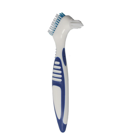 CareBrush, Denture Brushes, Premium, Dual-Action, Blue, 12/Pk, 20042-A