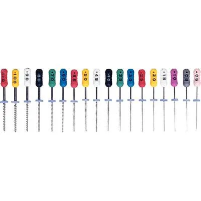 K-File, Stainless Steel, 25 mm, # 15, White/Blue, Assorted, 6/Pk, 9053233