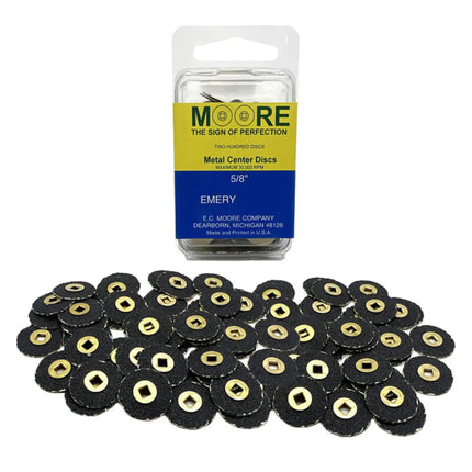 EC Moore - Paper Discs Brass Center 5/8" Emery Coarse 200/Pk