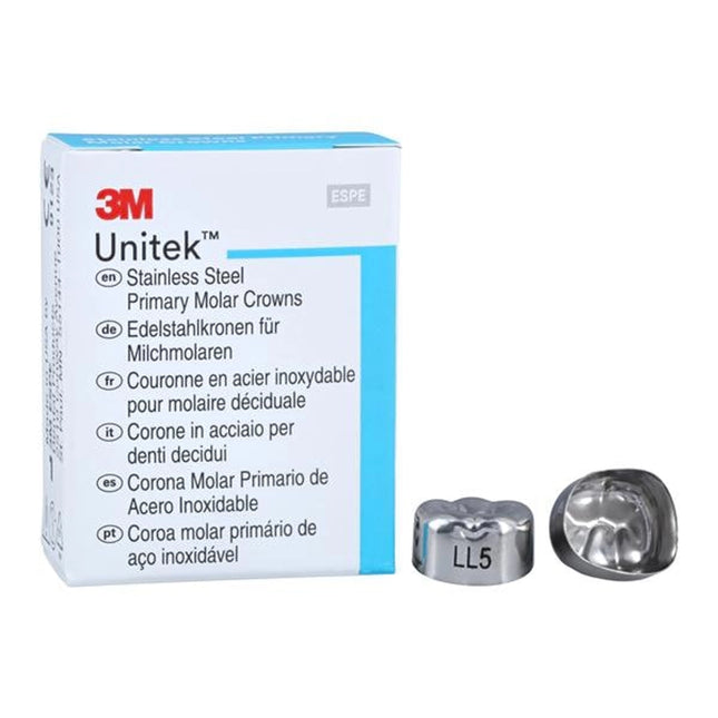 Unitek SS Primary 2nd Molar LL-5 crowns, box of 5