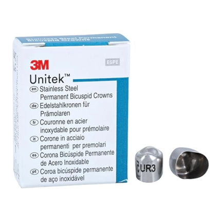 Unitek SS Permanent Max.Bicuspid UR-3 crowns, box of 5