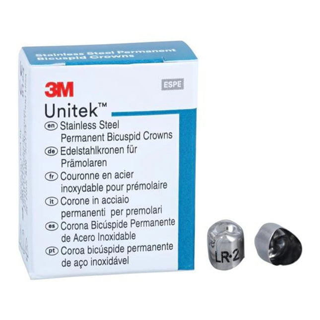 Unitek SS Bicuspid 1st Mandibular LR-2 crowns, box of 5