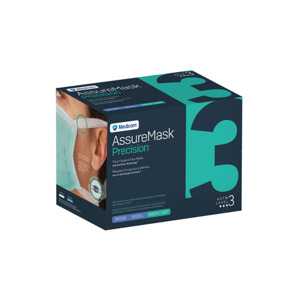 AssureMask Precision Tie-On L3 Mask 50/Pk Green