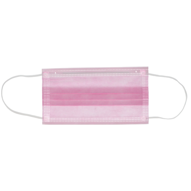 HSB - Earloop 3-PLY Masks 50/Bx ASTM 3 Pink  BFE=>98, PFE=>98, Synthetic Blood 160 mmHg