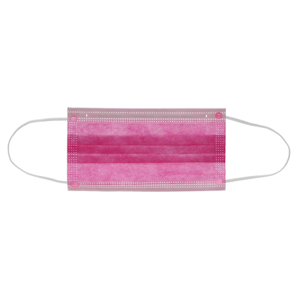 HSB - Earloop 3-PLY Masks 50/Bx ASTM 3 Fuchsia  BFE=>98, PFE=>98, Synthetic Blood 160 mmHg