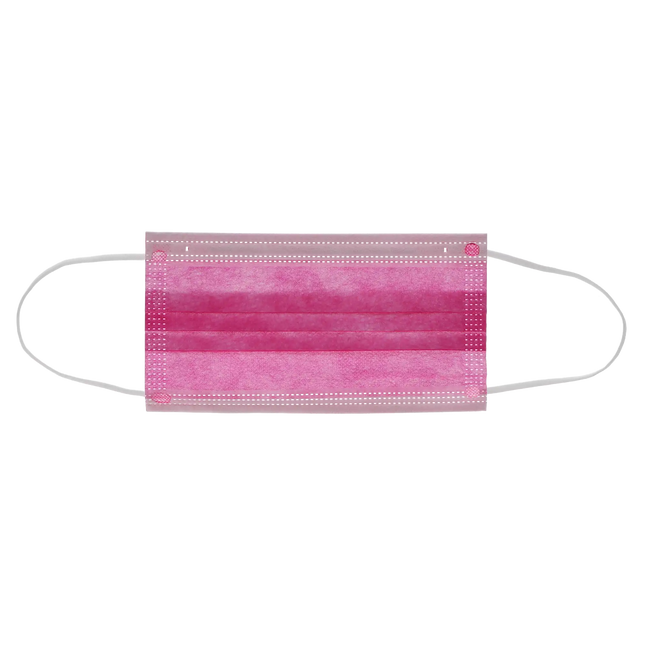 HSB - Earloop 3-PLY Masks 50/Bx ASTM 3 Fuchsia  BFE=>98, PFE=>98, Synthetic Blood 160 mmHg