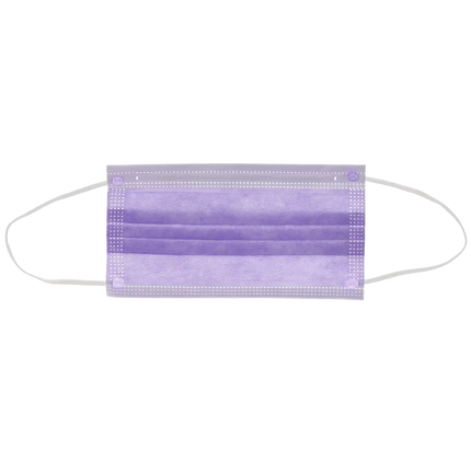 HSB - Earloop 3-PLY Masks 50/Bx ASTM 3 Lavender  BFE=>98, PFE=>98, Synthetic Blood 160 mmHg