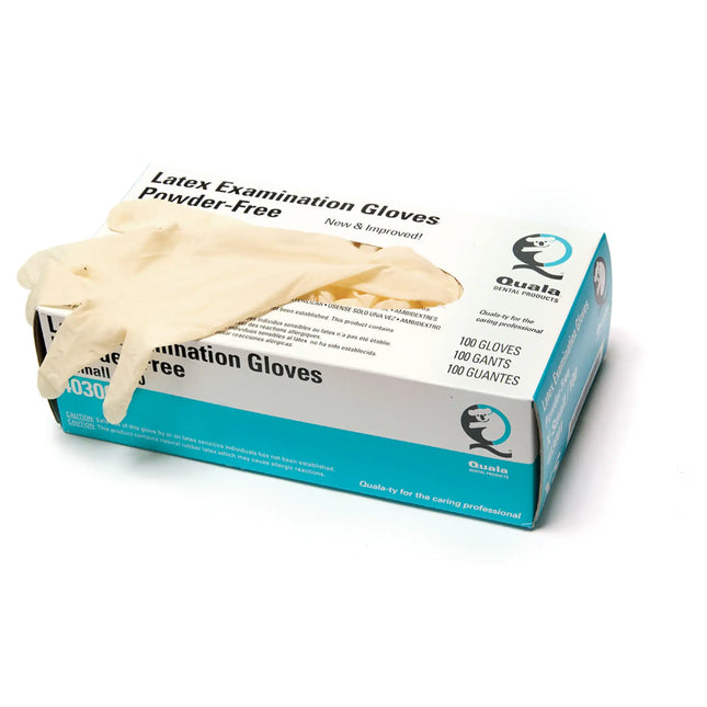 Quala - Latex Textured Glove, Powder Free (PF), Small, 100/bx,