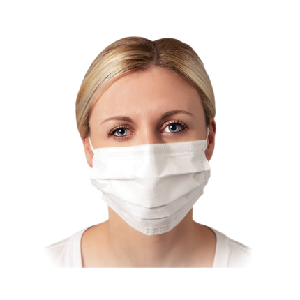 Quala - Extra Soft Earloop Face Mask, White, Level 3, 50/bx,