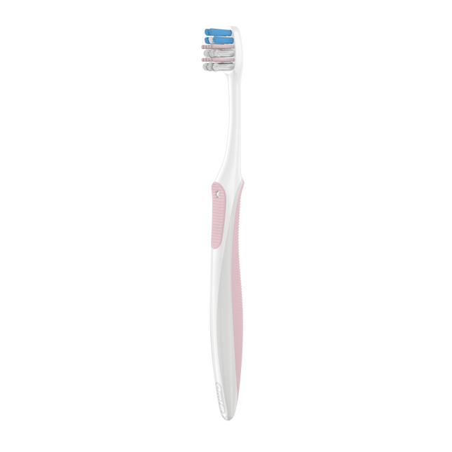 P&G - Gum Care Compact Toothbrush, 21 Extra Soft, 4? Assorted Colors: Gray, Rose, Turquoise & Purple, 12/bx (Old #s 80324107, 80328263)