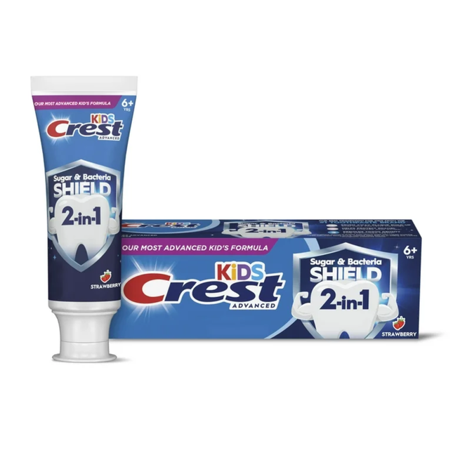 P&G - Kids Crest Advanced 6+ Sugar + Bacteria Shield Toothpaste, Strawberry Flavor, 0.85 oz, 72/cs (Old #80365462)