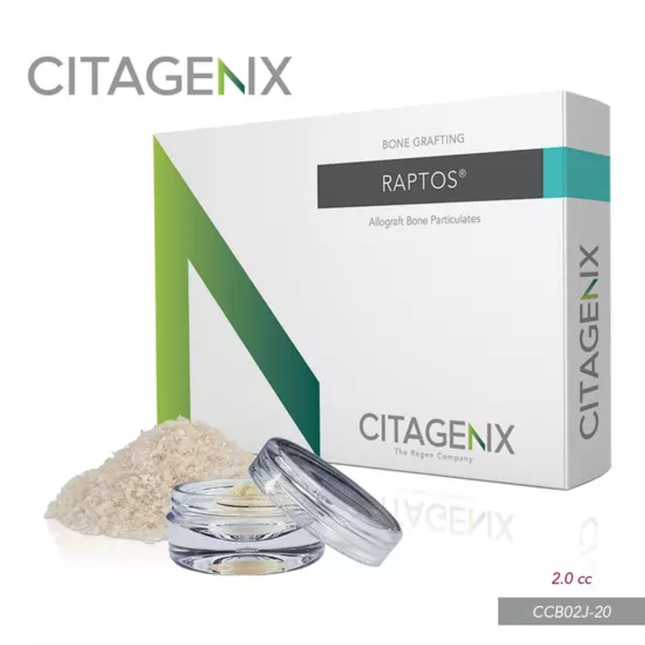 Citagenix - Allograft Particulates - Raptos 2cc Cortico-Cancellous allograft .25-1mm jar